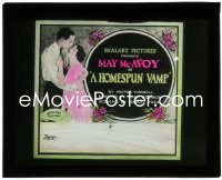 1f2175 HOMESPUN VAMP glass slide 1922 romantic close up of country girl May McAvoy & Darrell Foss!