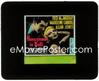 1f2177 HONEYMOON IN BALI glass slide 1939 close up of Fred MacMurray & sexy Madeleine Carroll!