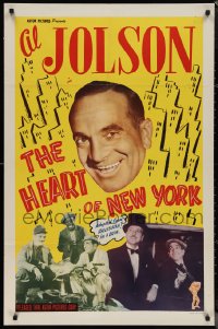 1f1040 HALLELUJAH I'M A BUM 1sh R1940s Lewis Milestone directed, Al Jolson, Heart of New York!