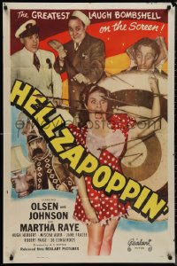 1f1041 HELLZAPOPPIN' 1sh R1949 Ole Olsen & Chic Johnson, Martha Raye + sexy art!