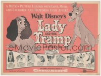 1f0253 LADY & THE TRAMP herald 1955 Disney's happiest motion picture, canine dog classic cartoon!