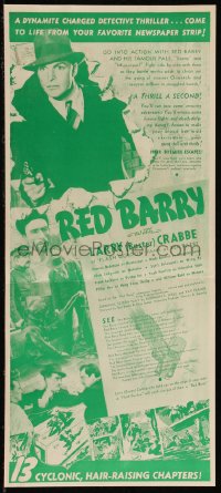 1f0257 RED BARRY herald 1938 Buster Crabbe & Red Barry in 13 hair-raising chapters, serial!