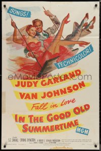 1f1051 IN THE GOOD OLD SUMMERTIME 1sh 1949 Judy Garland & Van Johnson swinging, Samson Raphaelson!