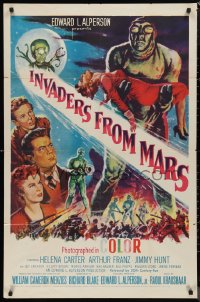 1f1058 INVADERS FROM MARS 1sh R1955 classic, hordes of green monsters from outer space!