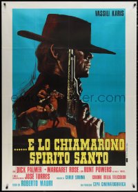 1f2060 AND HIS NAME WAS HOLY GHOST Italian 1p 1971 great spaghetti western art by P. Franco!