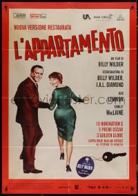 1f1358 APARTMENT Italian 1p R2018 Billy Wilder, Jack Lemmon, sexy Shirley MacLaine, key-in-lock art!