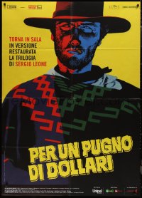 1f1382 FISTFUL OF DOLLARS Italian 1p R2014 Sergio Leone, best different art of Clint Eastwood!