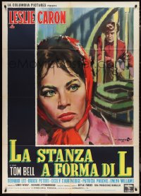 1f1397 L-SHAPED ROOM Italian 1p 1963 Cesselon art of Leslie Caron, directed by Bryan Forbes!