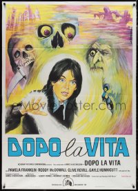 1f1401 LEGEND OF HELL HOUSE Italian 1p 1974 different art of Pamela Franklin & creepy monsters!