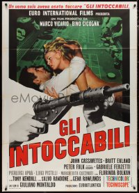 1f1403 MACHINE GUN McCAIN Italian 1p 1969 John Cassavetes, naked Britt Ekland, cool gambling image!