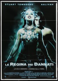 1f1420 QUEEN OF THE DAMNED Italian 1p 2002 close up of sexy vampire Aaliyah & Stuart Townsend!