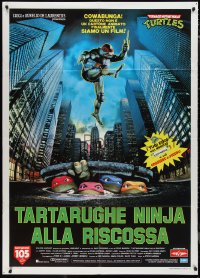 1f1436 TEENAGE MUTANT NINJA TURTLES Italian 1p 1990 live action, hey dude, this is NO cartoon!