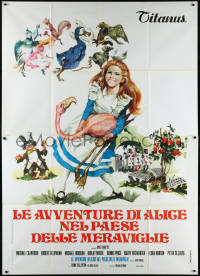 1f1459 ALICE'S ADVENTURES IN WONDERLAND Italian 2p 1974 art of Fiona Fullerton & fantasy characters!