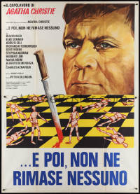 1f1462 AND THEN THERE WERE NONE Italian 2p 1974 Spagnoli art of Oliver Reed over chessboard war!