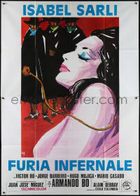 1f1464 ARDENT SUMMER Italian 2p 1974 different art of Argentinean stripper Isabel Sarli by Brini!