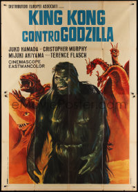 1f1506 GAMERA VS. GUIRON Italian 2p 1969 deceptive different art of King Kong & huge monsters!