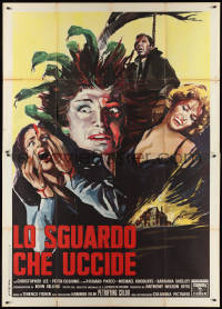 1f1509 GORGON Italian 2p 1965 Hammer horror, cool different art of female monster & its victims!