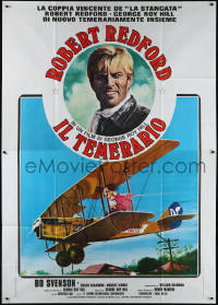 1f1511 GREAT WALDO PEPPER Italian 2p 1975 George Roy Hill, Robert Redford, Susan Sarandon, aviation art!