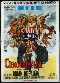 1f1512 GREETINGS Italian 2p 1979 De Niro, De Palma, Uncle Sam & Michelangelo art by Morini, rare!