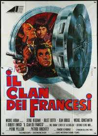 1f1517 HELL BELOW Italian 2p 1973 Iaia art of Serge Reggiani & gangsters with guns, Les Caides!