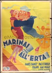 1f2108 HERE COMES THE NAVY Italian 2p 1935 James Cagney, Gloria Stuart, different & ultra rare!