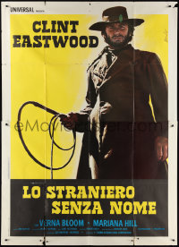 1f1519 HIGH PLAINS DRIFTER Italian 2p 1973 art of Clint Eastwood holding whip by Enzo Nistri!