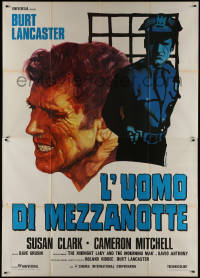 1f1554 MIDNIGHT MAN Italian 2p 1974 different Piero Ermanno Iaia art of cop Burt Lancaster!