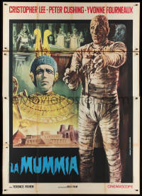 1f1557 MUMMY Italian 2p R1971 Hammer horror, different Piovano art of monster Christopher Lee!