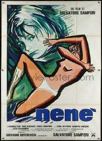 1f1559 NENE Italian 2p 1977 Slavatore Samperi, great art of mostly naked woman by Ercole Brini!