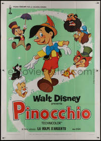 1f1572 PINOCCHIO Italian 2p R1970s Walt Disney's classic cartoon wooden boy!