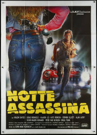 1f1582 ROADHOUSE 66 Italian 2p 1986 different Sciotti art of Willem Dafoe & sexy girl with gun!