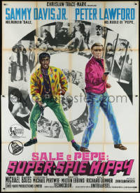 1f1584 SALT & PEPPER Italian 2p 1968 great completely different art of Sammy Davis & Peter Lawford!