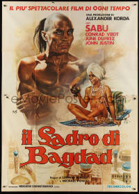 1f1604 THIEF OF BAGDAD Italian 2p R1975 Conrad Veidt, June Duprez, Ingram, Sabu, de Berardinis art!