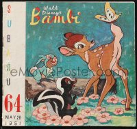 1f2219 BAMBI Japanese program 1951 Disney cartoon classic, great art of Judy Garland on back, rare!