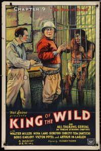 1f1070 KING OF THE WILD chapter 9 1sh 1931 cool stone litho of half-man half-ape behind bars!