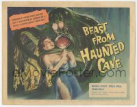 1f0466 BEAST FROM HAUNTED CAVE TC 1959 Roger Corman, best art of monster with sexy uncensored victim!