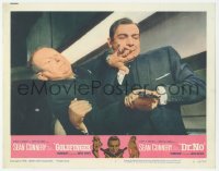 1f0618 GOLDFINGER/DR. NO LC #6 1966 Sean Connery as James Bond wrestles gun from Gert Froebe!