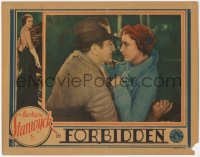 1f0601 FORBIDDEN LC 1932 Barbara Stanwyck resisting Adolphe Menjou's advances, Frank Capra, rare!