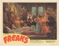 1f0447 FREAKS LC R1949 Tod Browning classic, great image of many top cast members around bed!