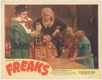 1f0448 FREAKS LC R1949 Tod Browning classic, Wallace Ford building tiny ladder by Schlitze, rare!