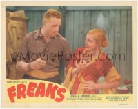 1f0450 FREAKS LC R1949 Henry Victor as Hercules drinking with Olga Baclanova, Tod Browning classic!