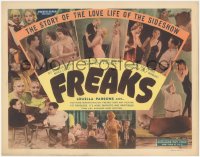 1f0445 FREAKS TC R1949 Tod Browning classic, great cast montage, the love life of the sideshow!