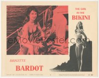 1f0608 GIRL IN THE BIKINI LC #6 1958 sexy Brigitte Bardot in skimpy swimsuit on boat at sea!