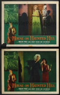 1f0848 HOUSE ON HAUNTED HILL 2 LCs 1959 William Castle horror, Vincent Price, Carol Ohmart!