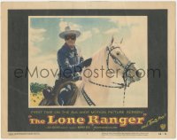 1f0650 LONE RANGER LC #1 1956 great close portrait of masked Clayton Moore riding his horse Silver!