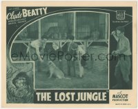 1f0651 LOST JUNGLE LC 1934 Mickey Rooney stops animal trainer Clyde Beatty from taking his dog, rare