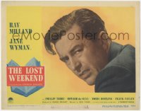 1f0453 LOST WEEKEND LC #2 1945 best close up of alcoholic Ray Milland, directed by Billy Wilder!