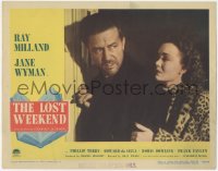 1f0458 LOST WEEKEND LC #4 1945 c/u of alcoholic Ray Milland & Jane Wyman, directed by Billy Wilder!