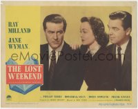 1f0455 LOST WEEKEND LC #6 1945 c/u of Jane Wyman & Phillip Terry comforting alcoholic Ray Milland!