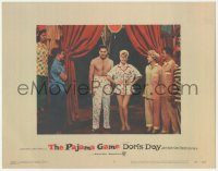 1f0675 PAJAMA GAME LC #2 1957 sexy full-length image of Doris Day with co-stars in pajamas!